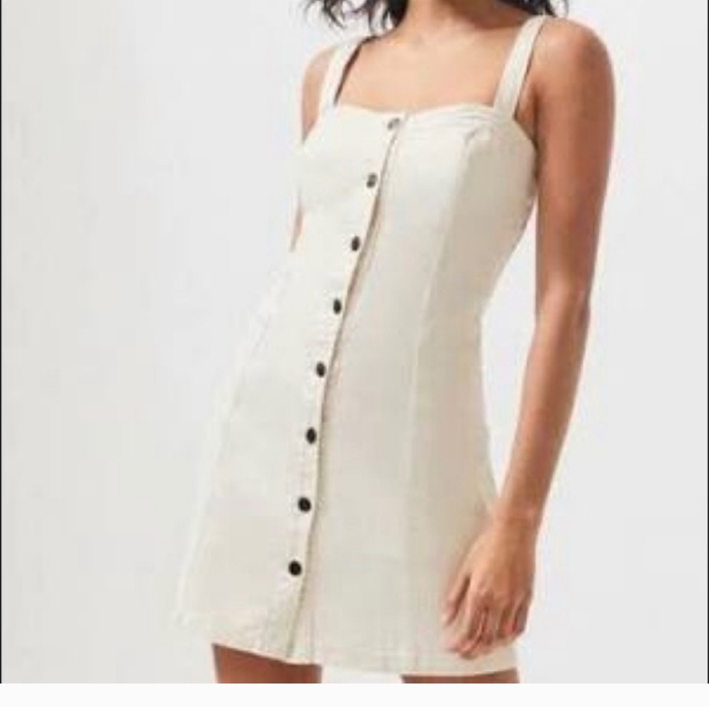 Pacsun white denim dress size small NWT